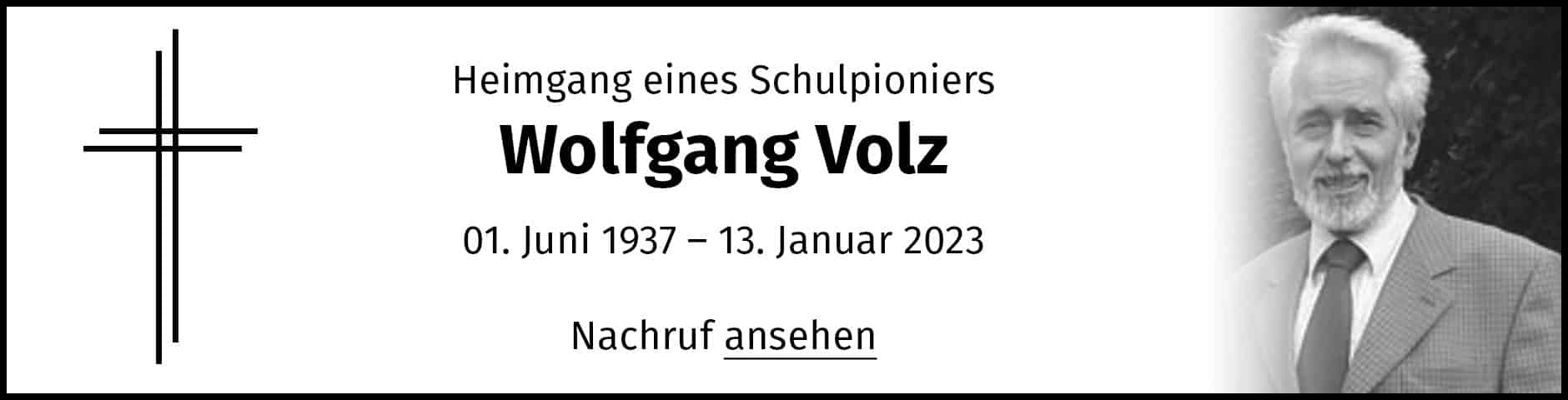 Zum Nachruf von Wolfgang Volz